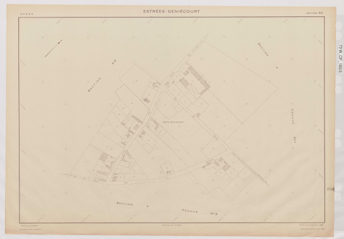 Plan du cadastre rénové - Estrées-Deniécourt : section AC