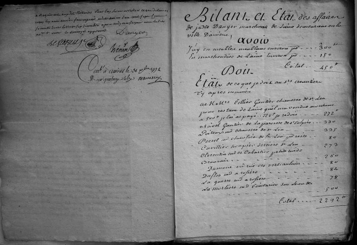 Etude de Me François Henin à Amiens (étude n°3). Minutes de l'année 1772