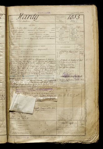 Hardy, Alfred Soubéran, né le 06 juillet 1899 à Saint-Maxent (Somme), classe 1919, matricule n° 1053, Bureau de recrutement d'Abbeville