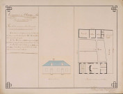 Blangy-sous-Poix. Plan de l'école communale mixte, du jardin et du cellier