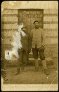 Carte photo représentant deux soldats dont Eluid Sosthènes Delassus (à droite)