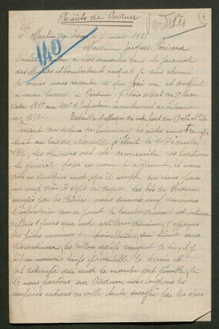 Témoignage de Joly, René et correspondance avec Jacques Péricard