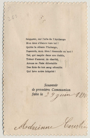 Je suis à Dieu et Dieu est à moi ! Une communiante
