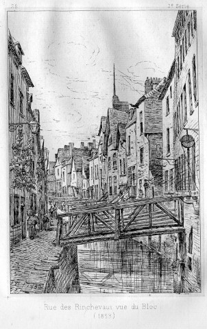 Amiens. Rue des Rinchevaux vue du Bloc en 1853