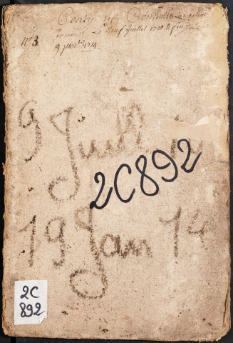 Contrôle des actes du bureau de Conty pour la période du 9 juillet 1711 au 19 janvier 1714