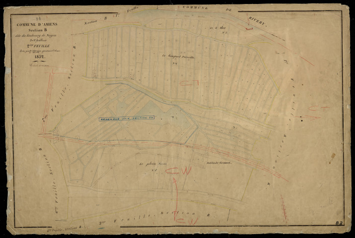 Plan du cadastre napoléonien - Amiens : Faubourg de Noyon (Le), B2
