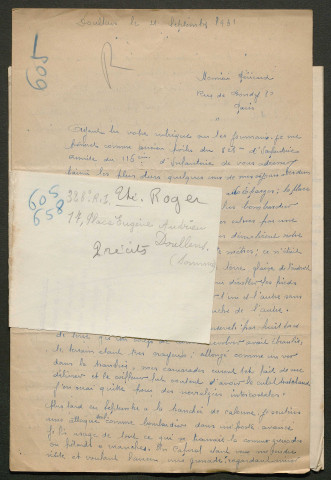 Témoignage de Roger, Théophile et correspondance avec Jacques Péricard