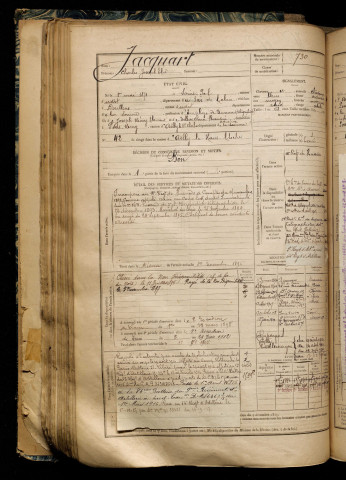 Jacquart, Charles Joseph Elie, né le 01 mai 1871 à Saint-Pol-sur-Ternoise (Pas-de-Calais), classe 1891, matricule n° 730, Bureau de recrutement d'Abbeville