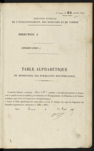 Table alphabétique du répertoire des formalités, de Degout à Delabriffe, registre n° 40 (Abbeville)
