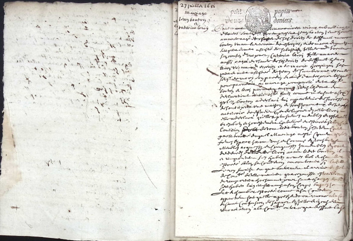 Etude de Me Jean-Baptiste Trencart à Amiens (étude n°12). Minutes de l'année 1681