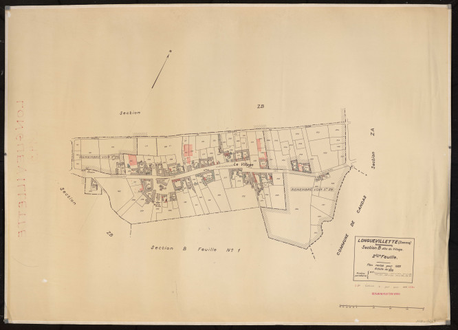 Plan du cadastre rénové - Longuevillette : section B2