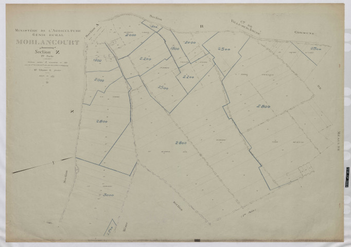 Plan du cadastre rénové - Morlancourt : section Z1