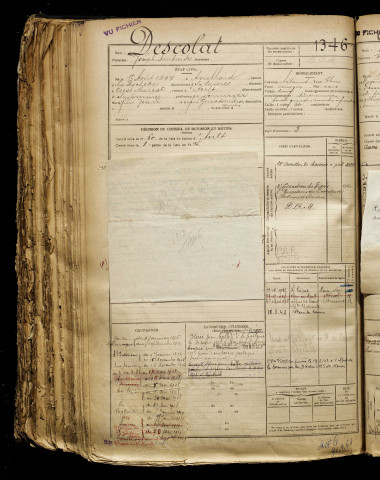 Descolat, Joseph Ambroise, né le 01 août 1897 à Arvillard (Savoie), classe 1917, matricule n° 1346, Bureau de recrutement d'Abbeville