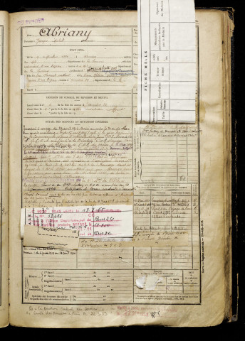 Abriany, Georges Michel, né le 09 novembre 1899 à Amiens (Somme), classe 1919, matricule n° 819, Bureau de recrutement d'Amiens