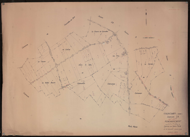 Plan du cadastre rénové - Colincamps : section ZA