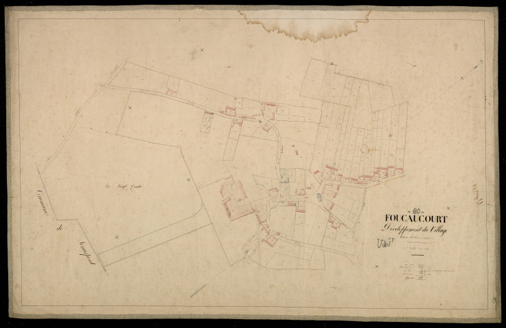 Plan du cadastre napoléonien - Foucaucourt-Hors-Nesles (Foucaucourt) : développement du village