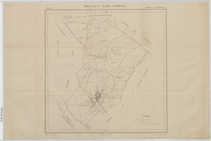 Plan du cadastre rénové - Belloy-sur-Somme : tableau d'assemblage (TA)
