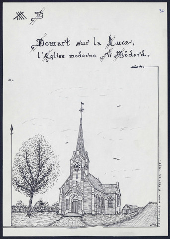 Domart-sur-la-Luce : l'église moderne Saint-Médard - (Reproduction interdite sans autorisation - © Claude Piette)