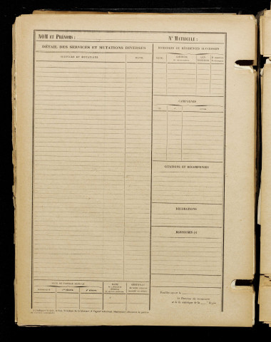 Inconnu, classe 1918, matricule n° 458, Bureau de recrutement de Péronne