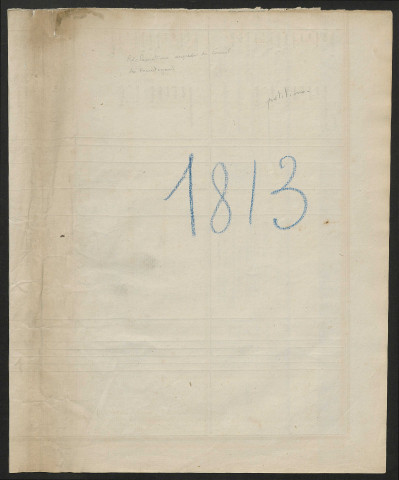 Registre aux correspondances avec les ministres de la Guerre, de la Marine, de l'Intérieur et le directeur général de la Conscription. de l'année 1813