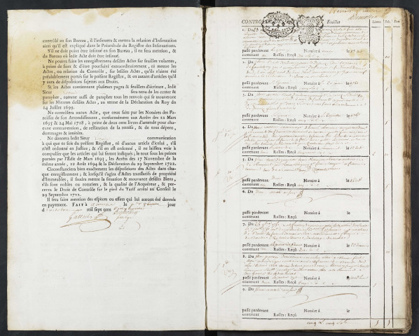 Contrôle des actes du bureau de Conty pour la période du 23 novembre 1750 au 3 septembre 1753