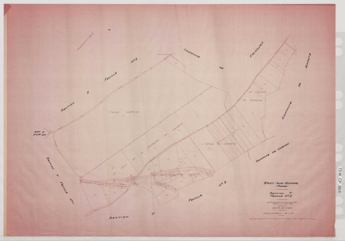 Plan du cadastre rénové - Bray-sur-somme : section T2