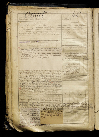 Ossart, Arthur Louis Alexandre, né le 11 mai 1888 à Pas-en-Artois (Pas-de-Calais), classe 1908, matricule n° 46, Bureau de recrutement d'Abbeville
