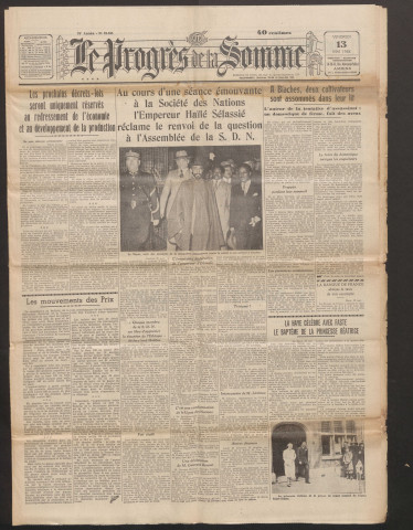 Le Progrès de la Somme, numéro 21421, 13 mai 1938