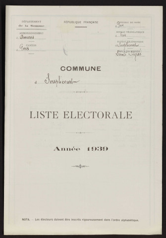Liste électorale : Hescamps (Souplicourt)