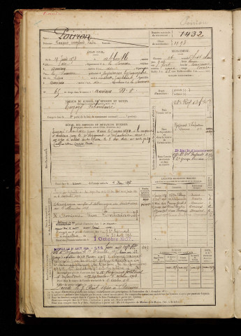 Poirion, François Magloire Léon, né le 19 juin 1873 à Abbeville (Somme), classe 1893, matricule n° 1432, Bureau de recrutement d'Amiens