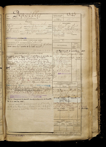 Depoilly, Sosthène Alfred, né le 27 novembre 1897 à Béthencourt-sur-Mer (Somme), classe 1917, matricule n° 1343, Bureau de recrutement d'Abbeville