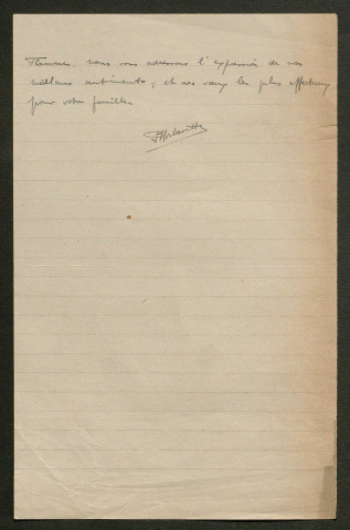 Témoignage de Horlaville, P. et correspondance avec Jacques Péricard