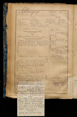 Salengros, Abdon Oscar, né le 21 décembre 1875 à Trélon (Nord), classe 1895, matricule n° 130, Bureau de recrutement d'Abbeville