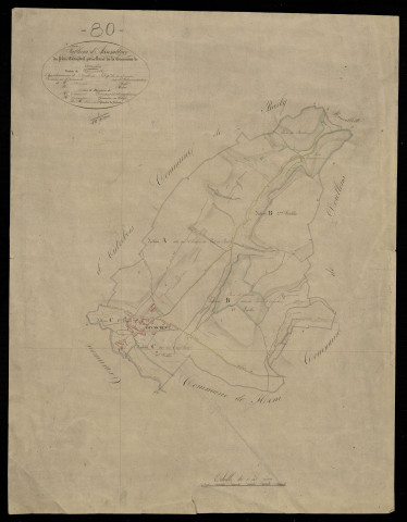 Plan du cadastre napoléonien - Occoches : tableau d'assemblage