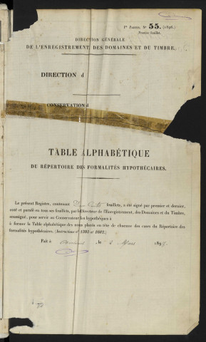 Table alphabétique du répertoire des formalités, de Bovin à Briache, registre n° 18 (Abbeville)
