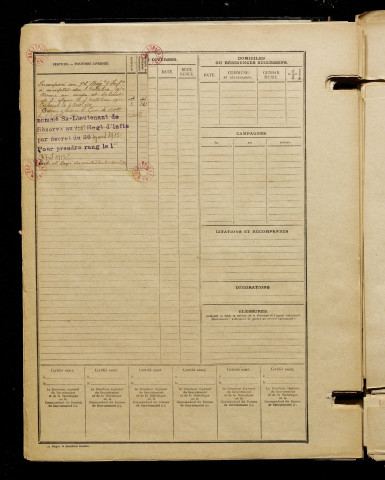 Pipaut, Louis Pierre, né le 05 mai 1891 à Asnières-sur-Seine (Hauts-de-Seine), classe 1911, matricule n° 605, Bureau de recrutement d'Amiens