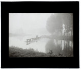 Amiens l'écluse Vieille Somme brouillard - 1932