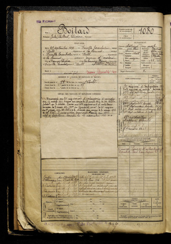 Boitard, Jules Philbert Théodore, né le 29 septembre 1898 à Friville-Escarbotin (Somme), classe 1918, matricule n° 1030, Bureau de recrutement d'Abbeville