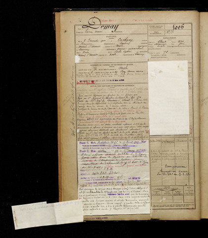 Demay, Lucien Henri, né le 08 décembre 1900 à Cartigny (Somme), classe 1920, matricule n° 1006, Bureau de recrutement de Péronne