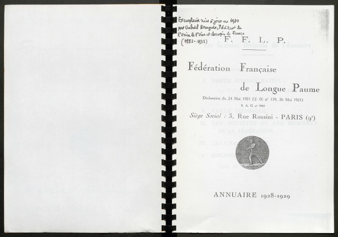 Annuaire documentaire de la Longue Paume 1928-1929