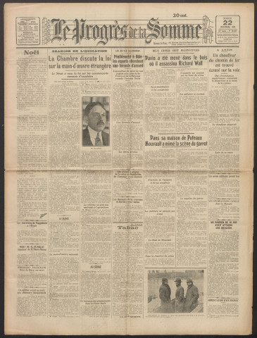 Le Progrès de la Somme, numéro 19107, 22 décembre 1931