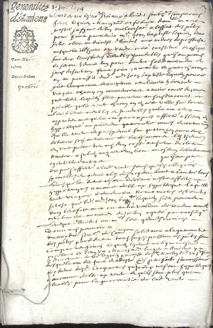 Etude de Me Jean-Baptiste Trencart à Amiens (étude n°12). Minutes de l'année 1674