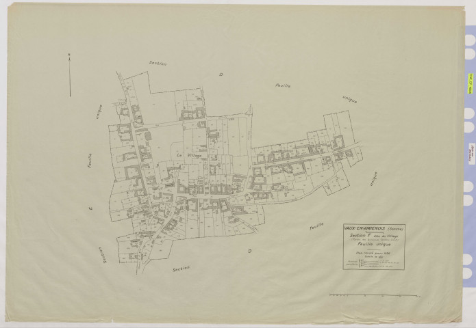 Plan du cadastre rénové - Vaux-en-Amiénois : section F