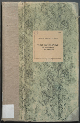 Table des successions et absences du bureau de Montdidier