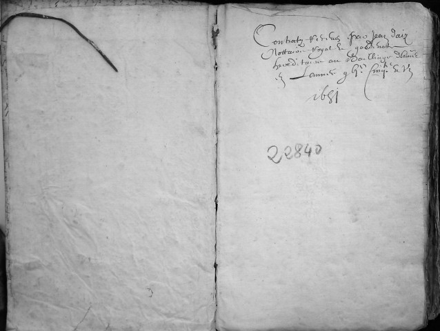 Etude de Me Jean Daiz à Amiens (étude n°22). Minutes de l'année 1651