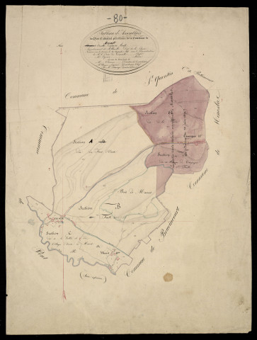 Plan du cadastre napoléonien - Oust-Marest (Marest-Ouste) : tableau d'assemblage