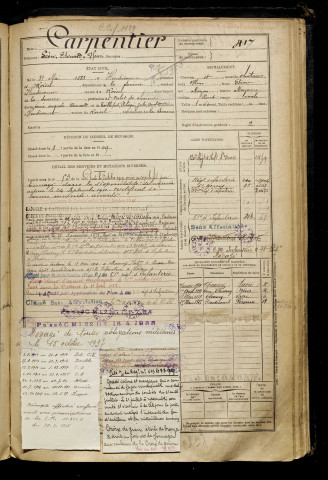 Carpentier, Léon Edouard Henri, né le 31 mai 1888 à Heudicourt (Somme), classe 1908, matricule n° 417, Bureau de recrutement de Péronne