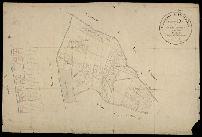 Plan du cadastre napoléonien - Plachy-Buyon : Bout Dumont (Le), D1