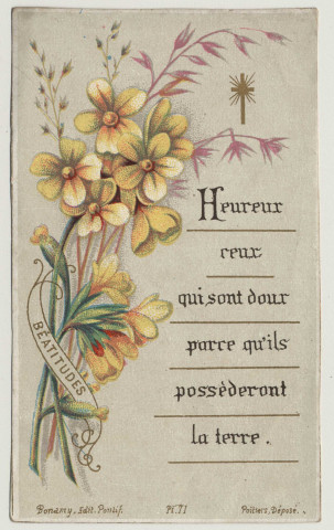 Heureux ceux qui sont doux parce qu'ils posséderont la terre. Les Béatitudes