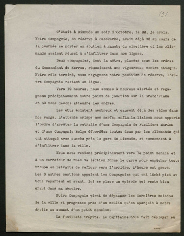 Témoignage de Garrec, Charles (Quartier Maître fourrier) et correspondance avec Jacques Péricard